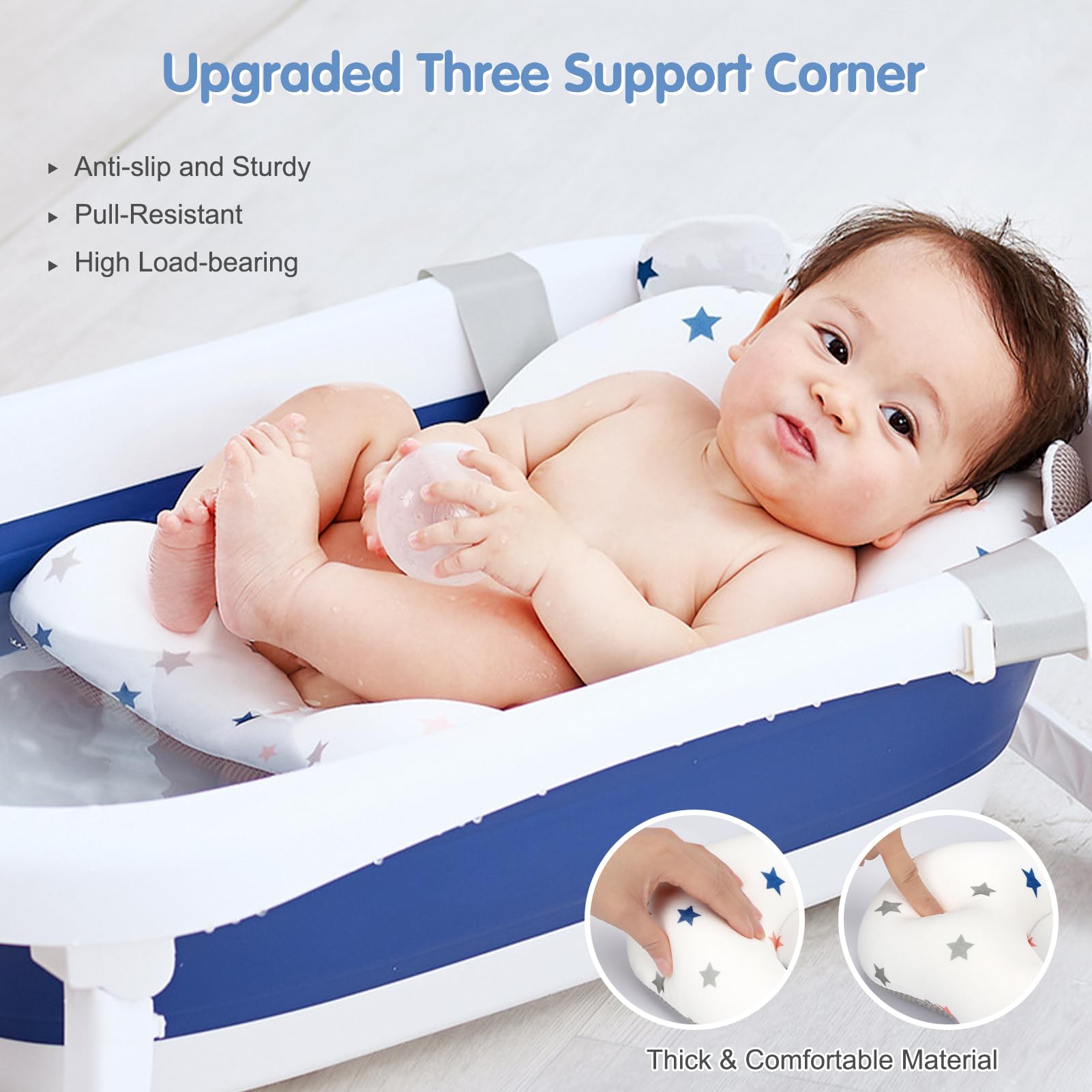 Colorlife padded bath pillow provides soft comfort for longer, calmer bath sessions.