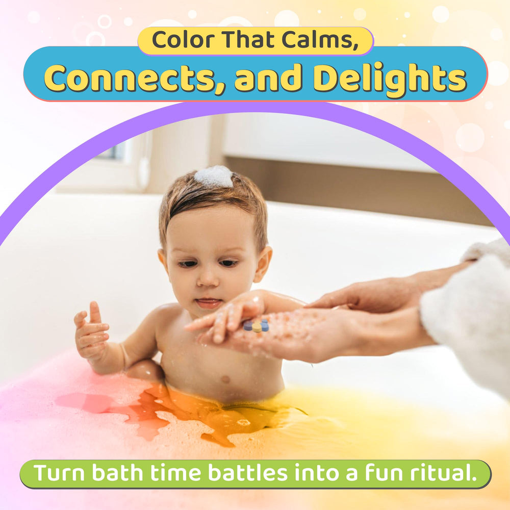 Color MyBath child enjoying bath scene with sensory-friendly play