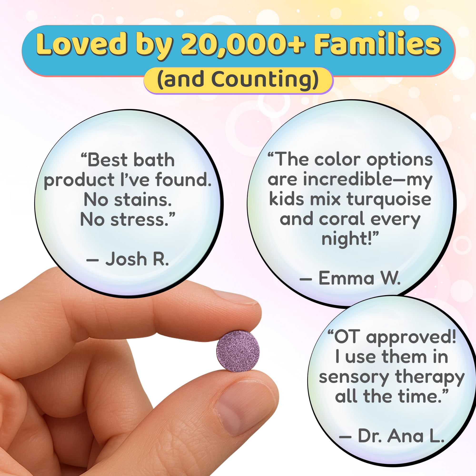 Color MyBath color-chart example showing shade outcomes through mixing