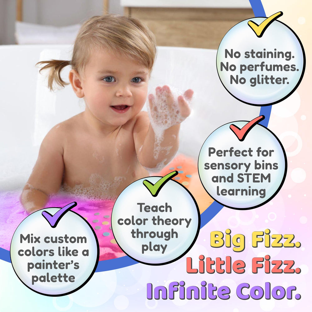 Color MyBath primary-color tablet mix illustrating color-changing possibilities
