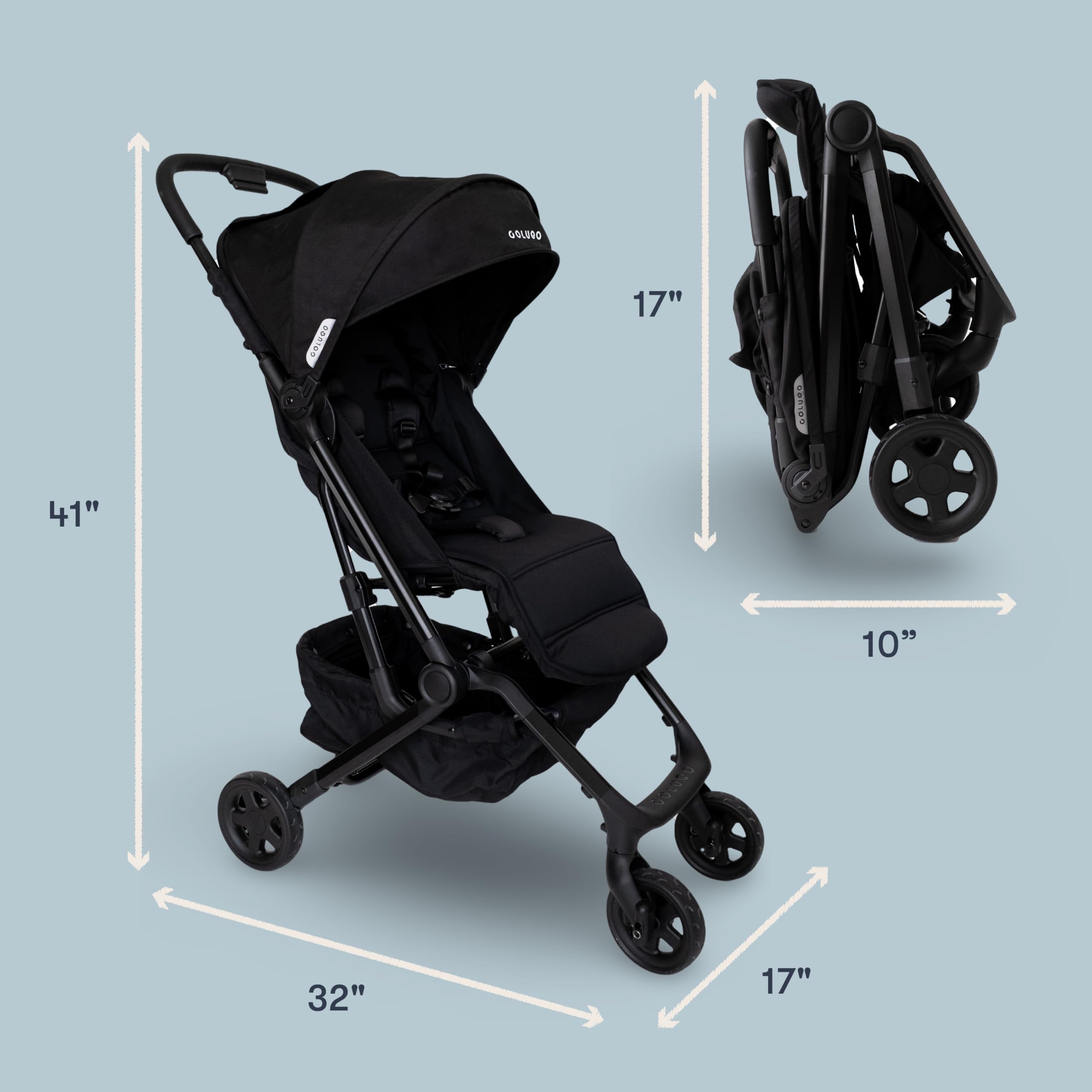 Colugo Compact Stroller higher handlebar offers ergonomic pushing for taller parents.