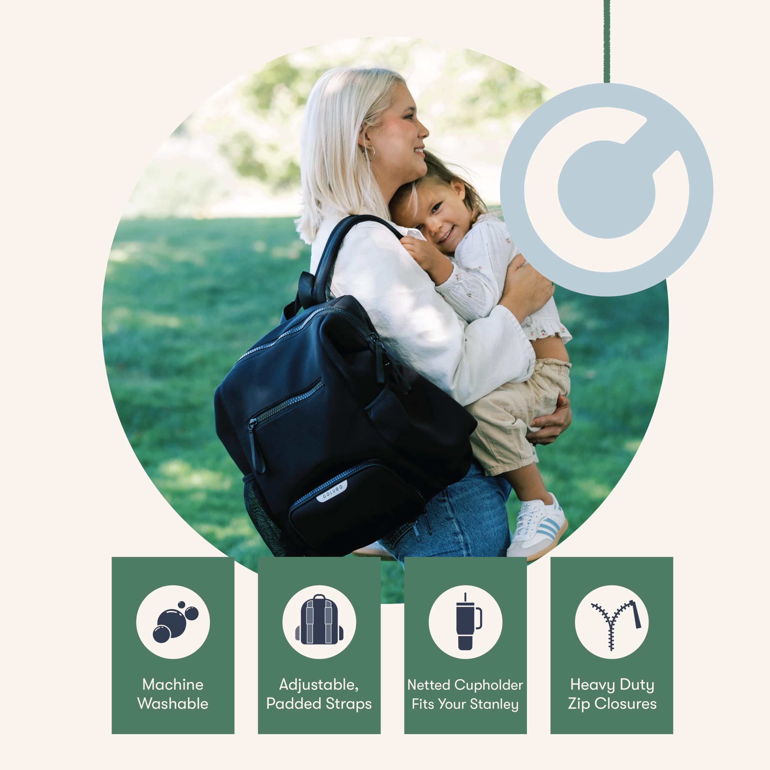 Colugo includes changing mat and pouches for diapers and wipes