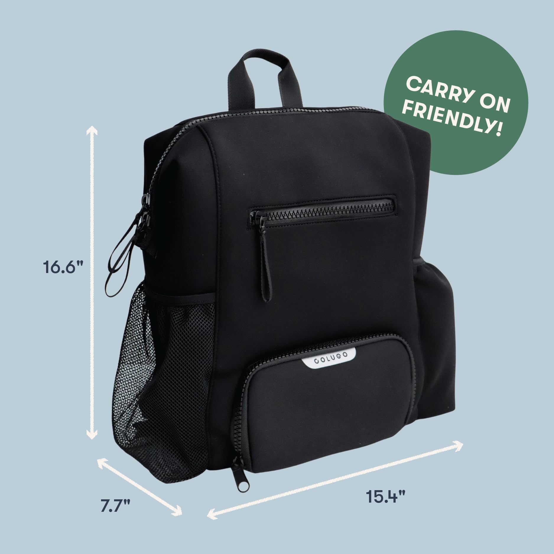 Colugo bag with luggage sleeve supports travel with a suitcase