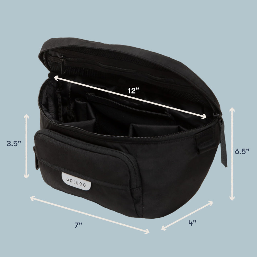 Colugo On-The-Go Stroller Organizer in-use on a busy stroller ride