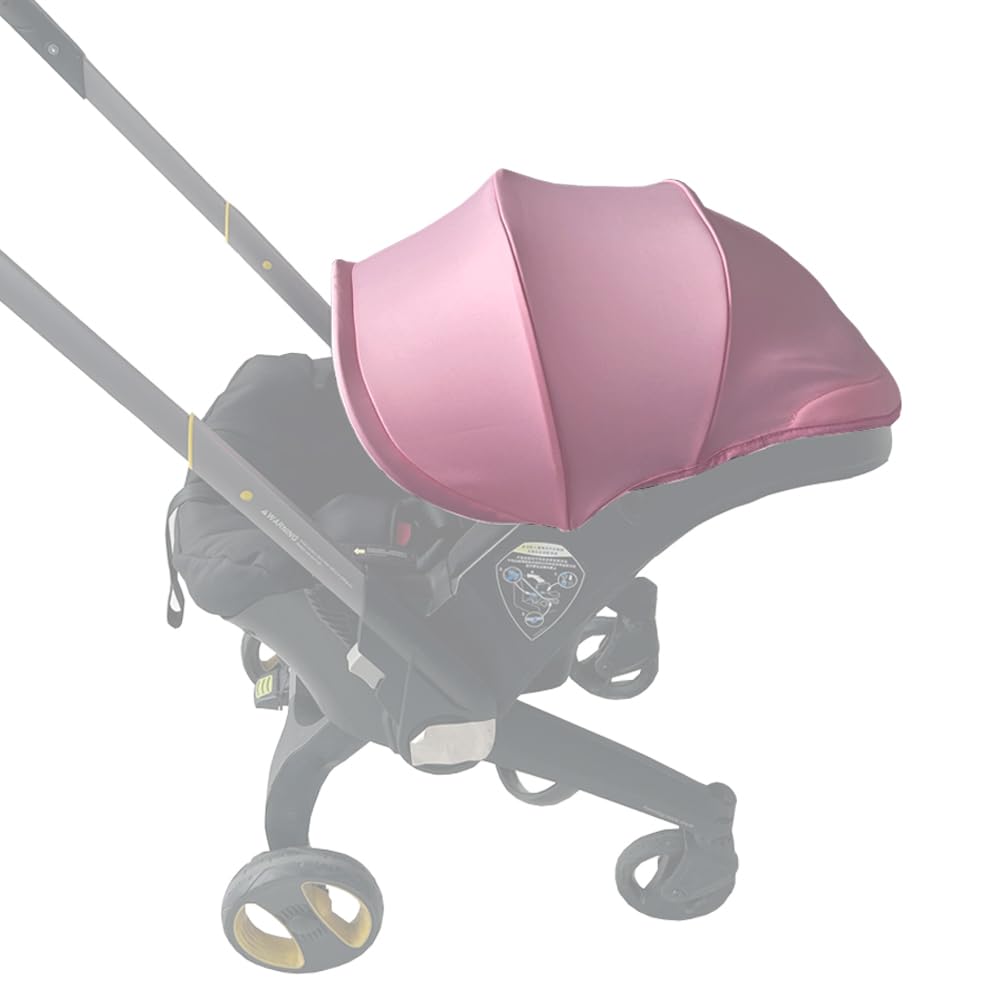 Colukii doona-compatible canopy front view pink extends shade for sunny strolls.