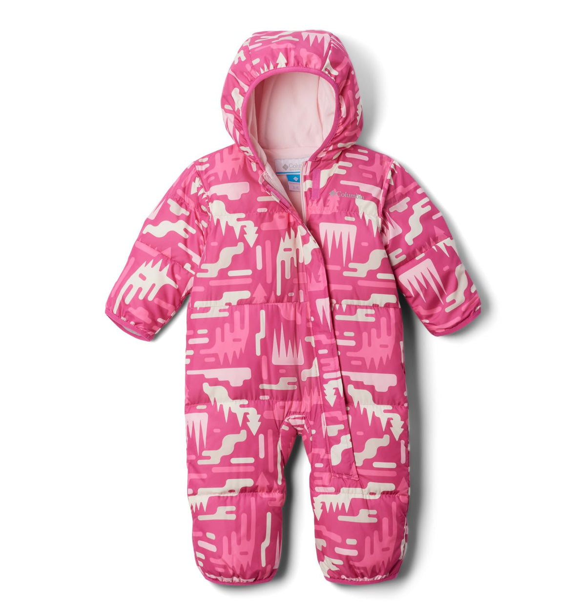 Columbia Baby Snuggly Bunny II Bunting Pink Ice Highland full-length zipper for easy dressing.