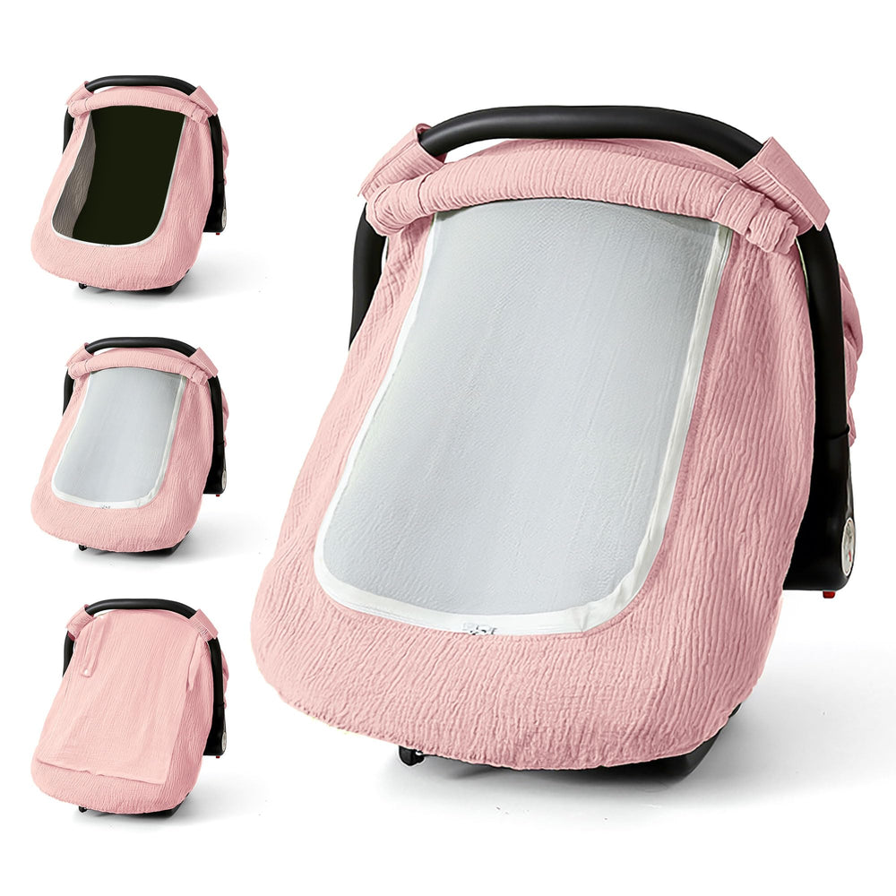 C COMCROSFLY muslin car seat cover pink offers soft comfort for delicate skin