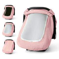 C COMCROSFLY muslin car seat cover pink offers soft comfort for delicate skin