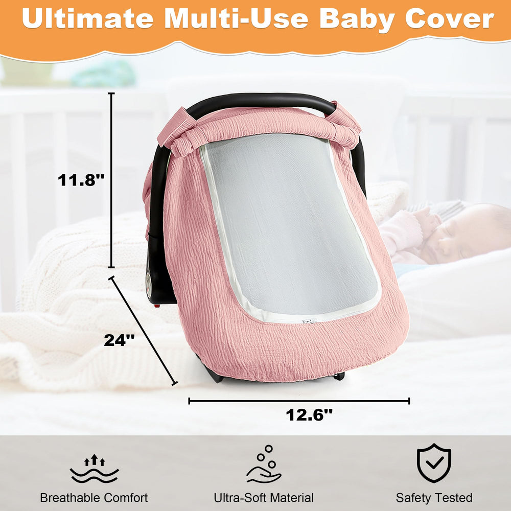 C COMCROSFLY car seat cover with snap fasteners stays securely in place
