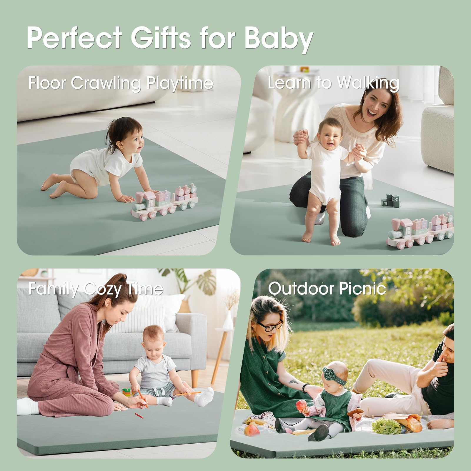 Comehealthy thick foam cushioning delivers comfortable landings for crawling and play.