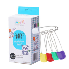 Comffy diaper pins pack with durable safety pins for cloth diapering.