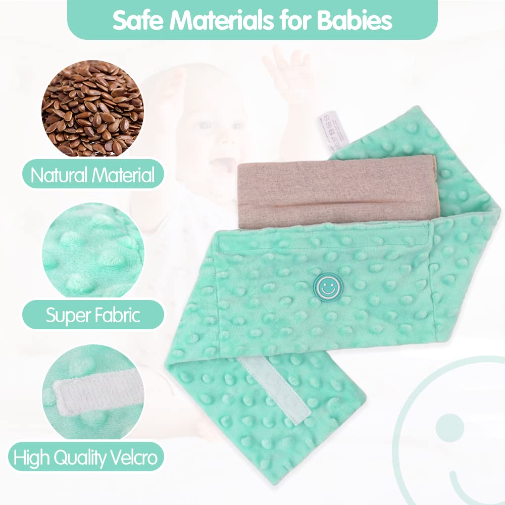 Comfheat adjustable Velcro-fit image shows grow-with-baby snug support.
