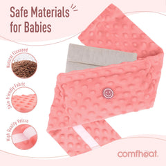 Comfheat adjustable Velcro fit secures the wrap for comfortable tummy contact.