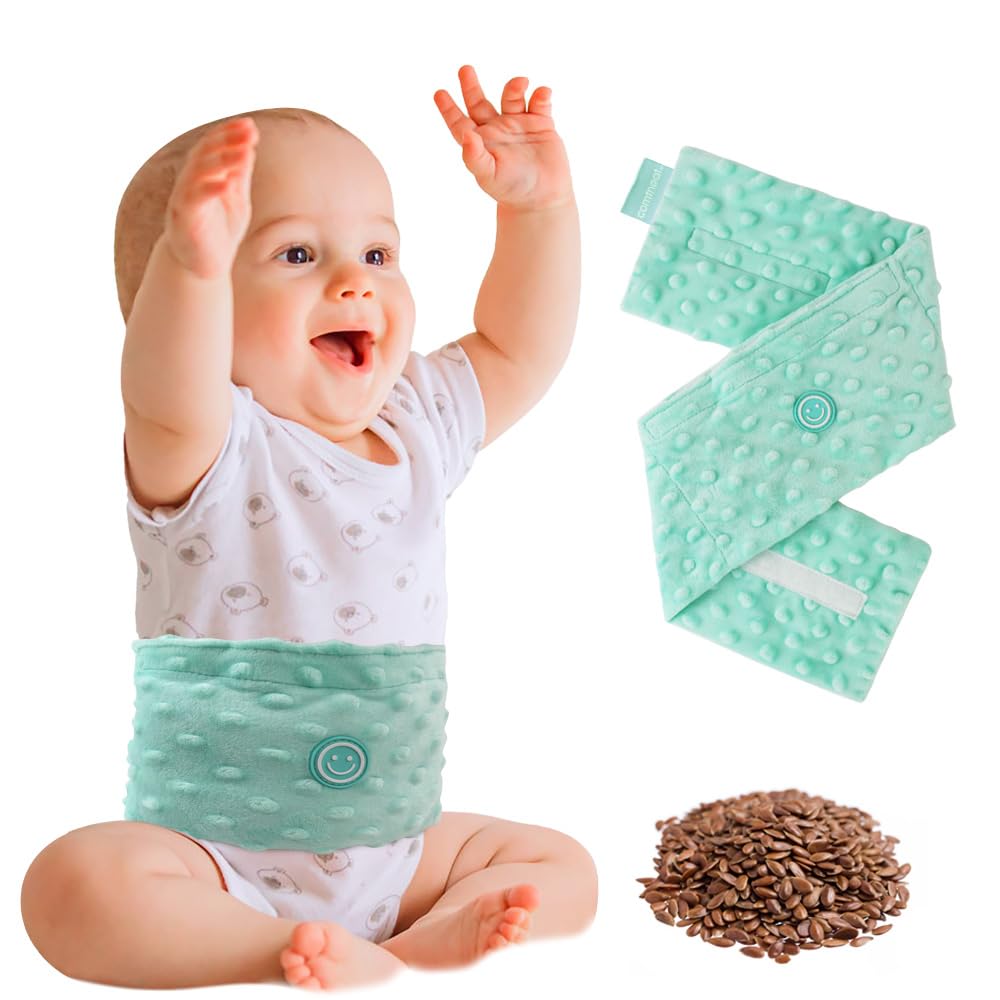 Comfheat flaxseed heat wrap closeup shows soft fabric for gentle tummy warmth.