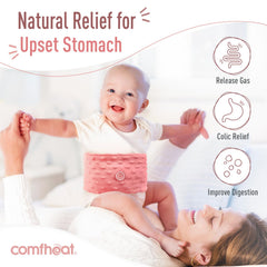 Comfheat flaxseed pack close-up, showcasing natural heat for soothing tummy relief.