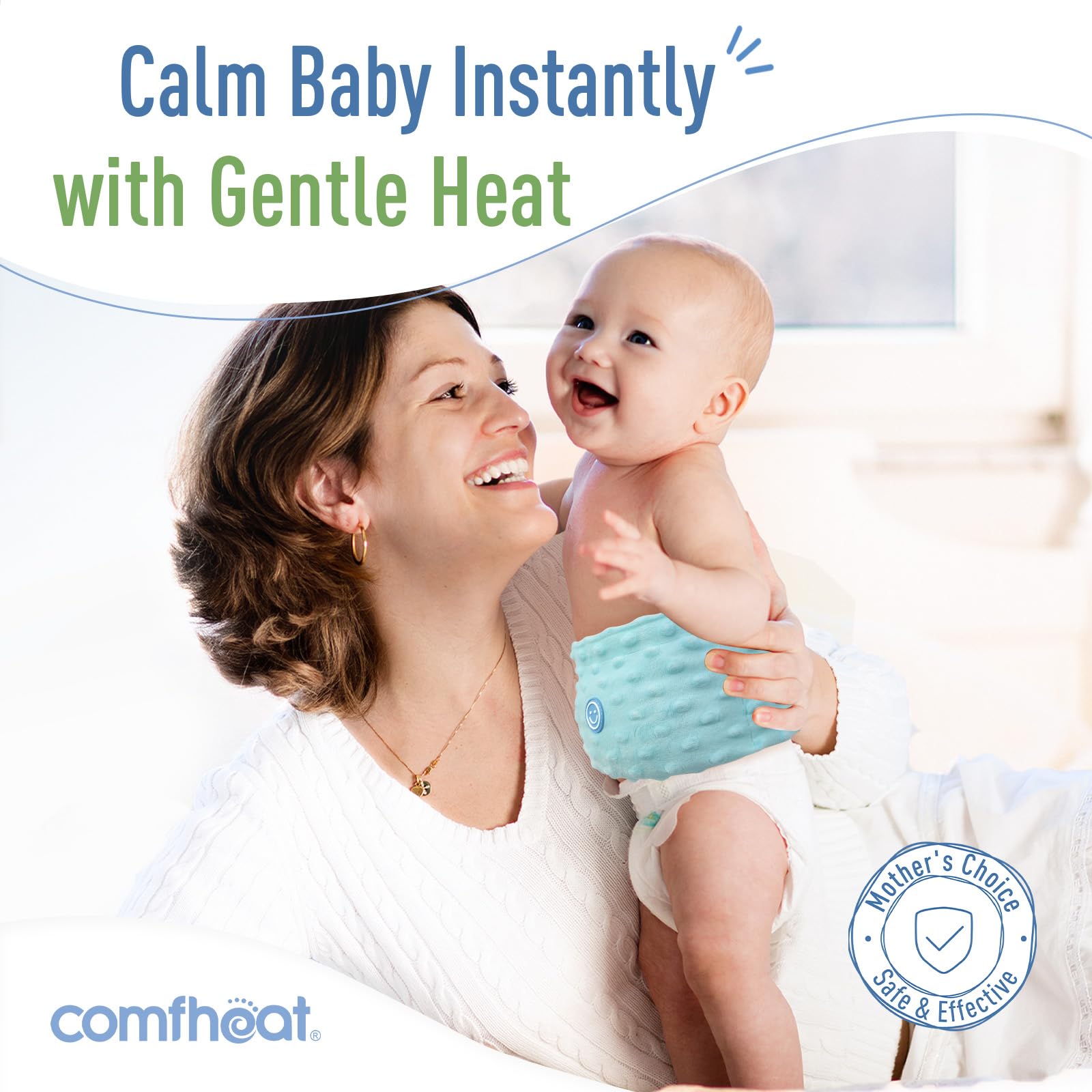 Comfheat 0-3 years wrap worn by toddlers for tummy comfort.