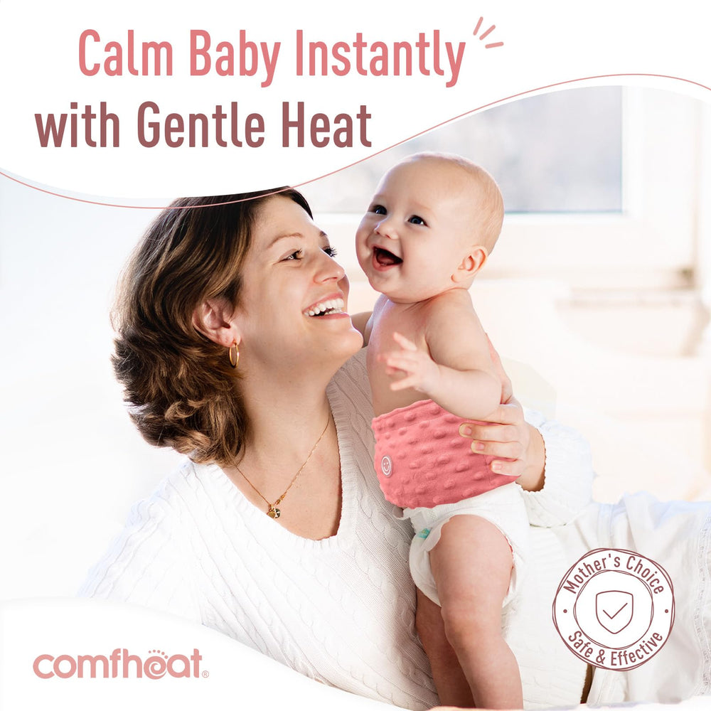 Comfheat soft breathable fabric against baby's belly with a gentle touch.