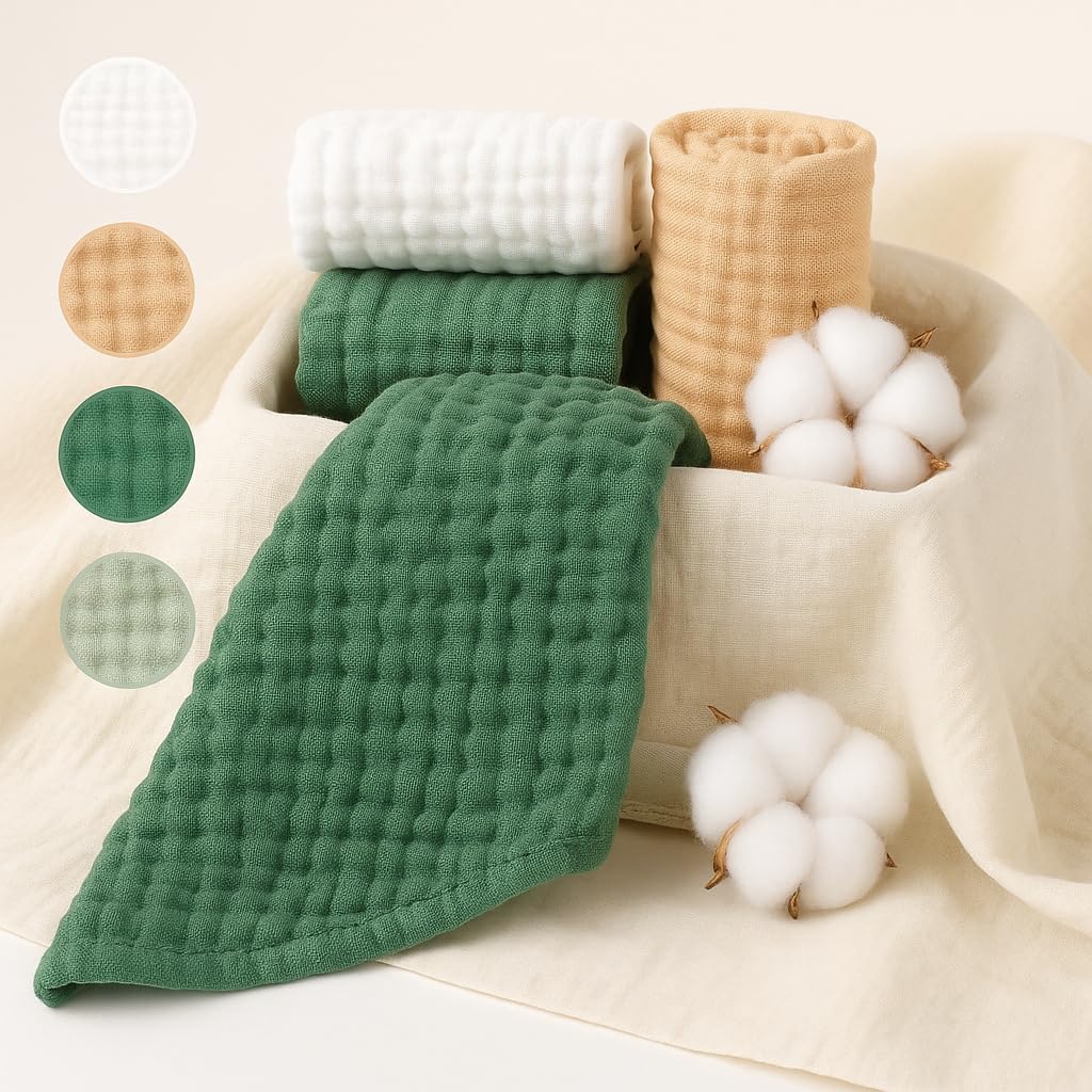 Comforista burp cloths large 20x10 inch size provides ample coverage.