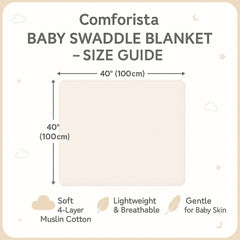 Comforista Muslin Swaddle Pink Closeup highlights soft muslin texture and skin-friendly feel.