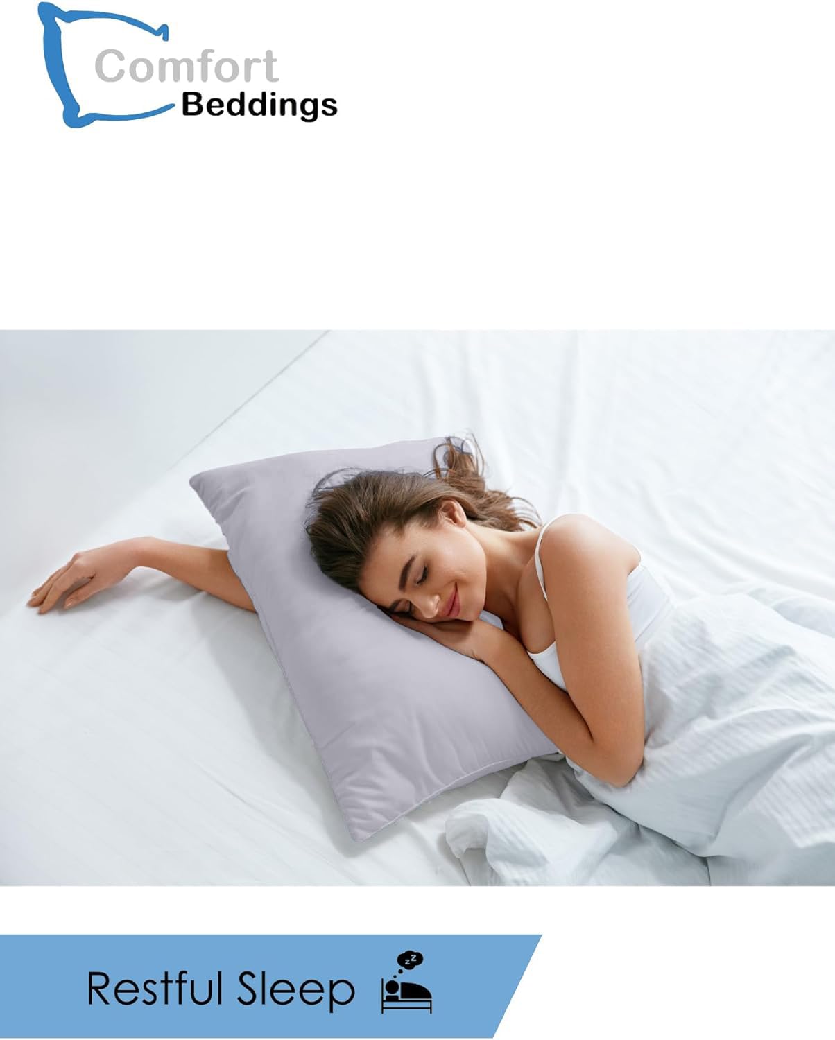 Comfort Beddings pillowcase protects pillows from dust and drool overnight