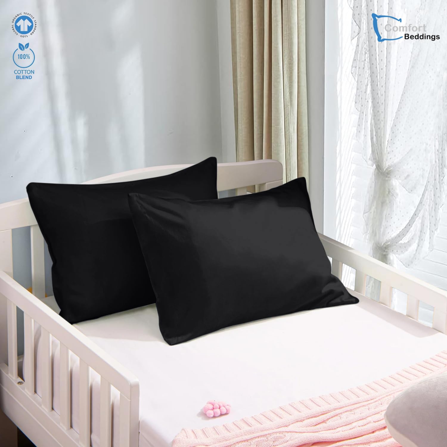 Comfort Beddings toddler pillowcase 13x18 soft sateen weave for luxurious hotel-like texture.