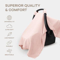 Comfy Cubs full-coverage canopy protects from sun and insects during trips.