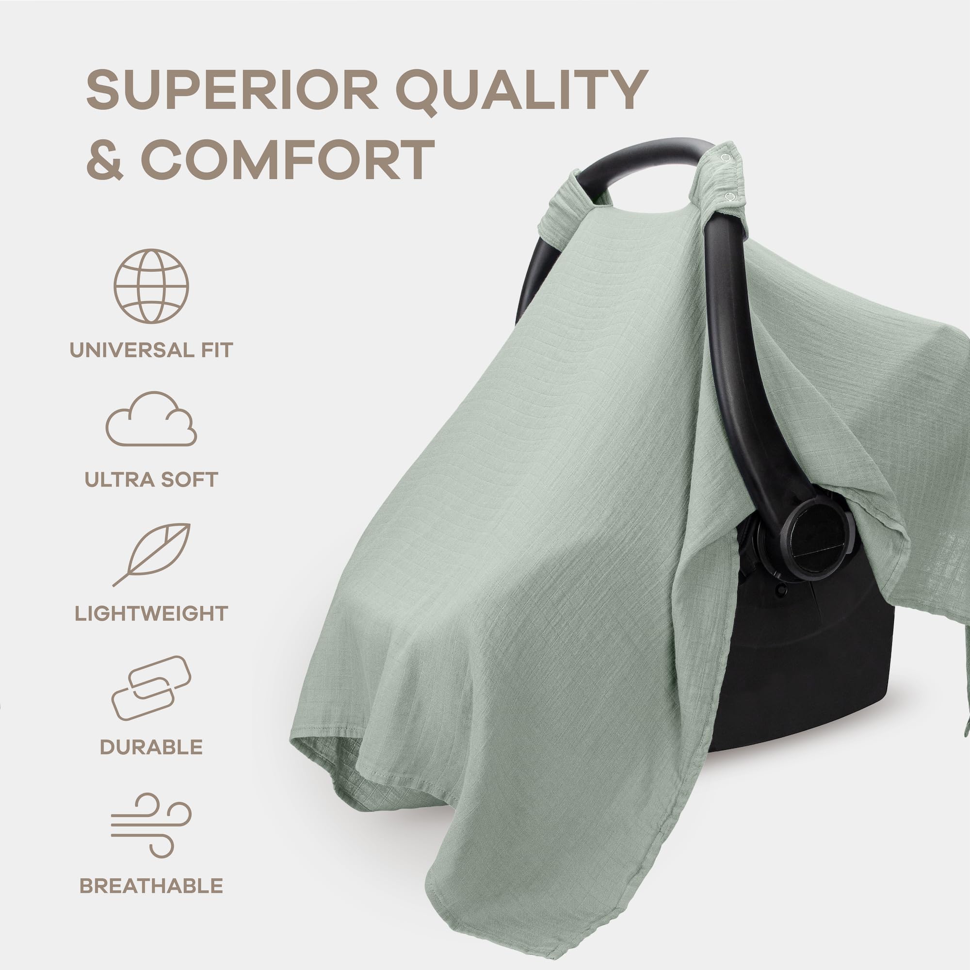Comfy Cubs canopy provides full-coverage sun and bug defense for worry-free travel.