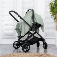 Comfy Cubs cover with secure snap closure ensures snug fit and car-seat protection.