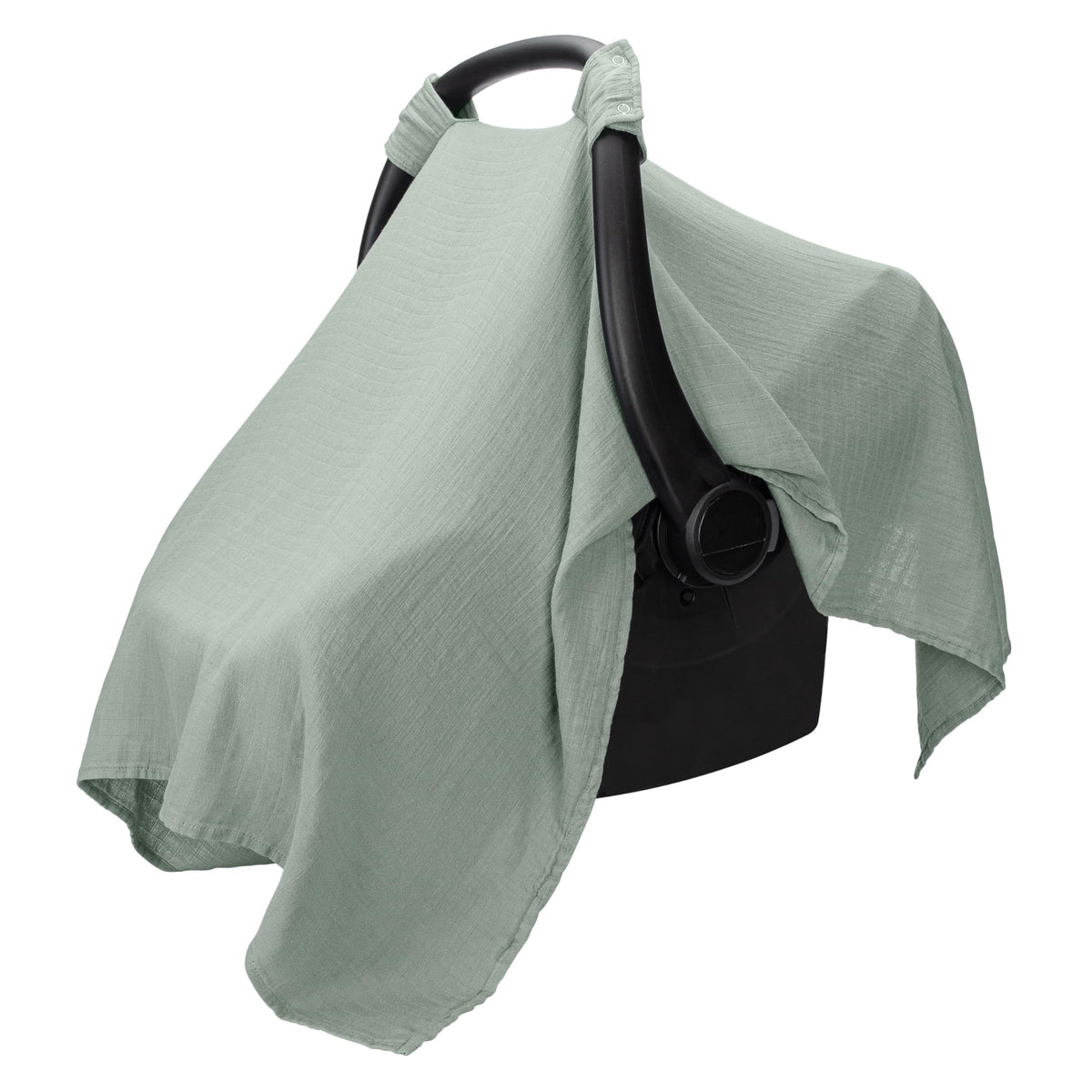 Comfy Cubs baby car seat cover shows soft breathable bamboo rayon muslin for comfy rides.