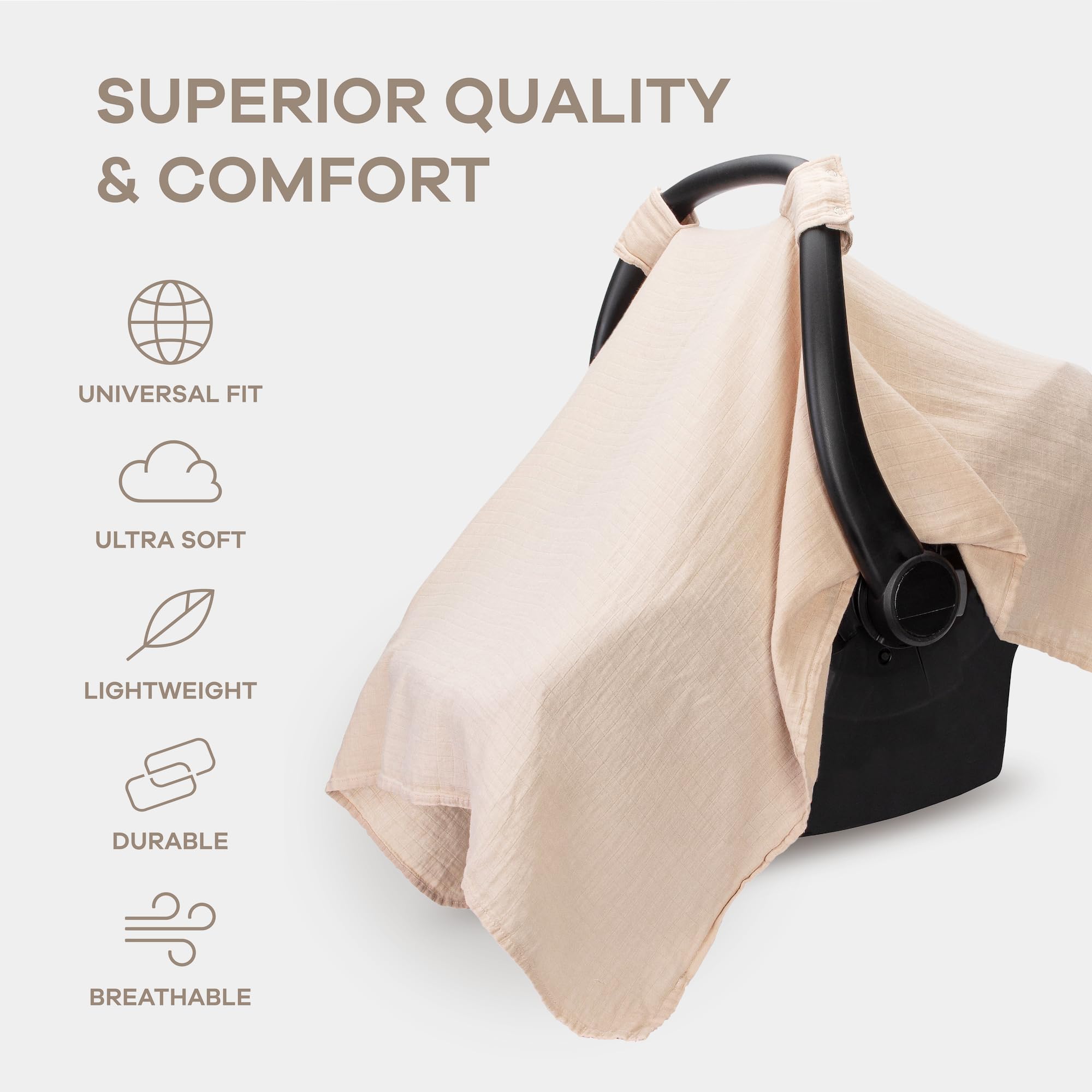 Comfy Cubs baby car seat cover provides sun and bug protection for smoother travel.