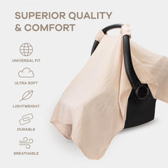 Comfy Cubs baby car seat cover provides sun and bug protection for smoother travel.