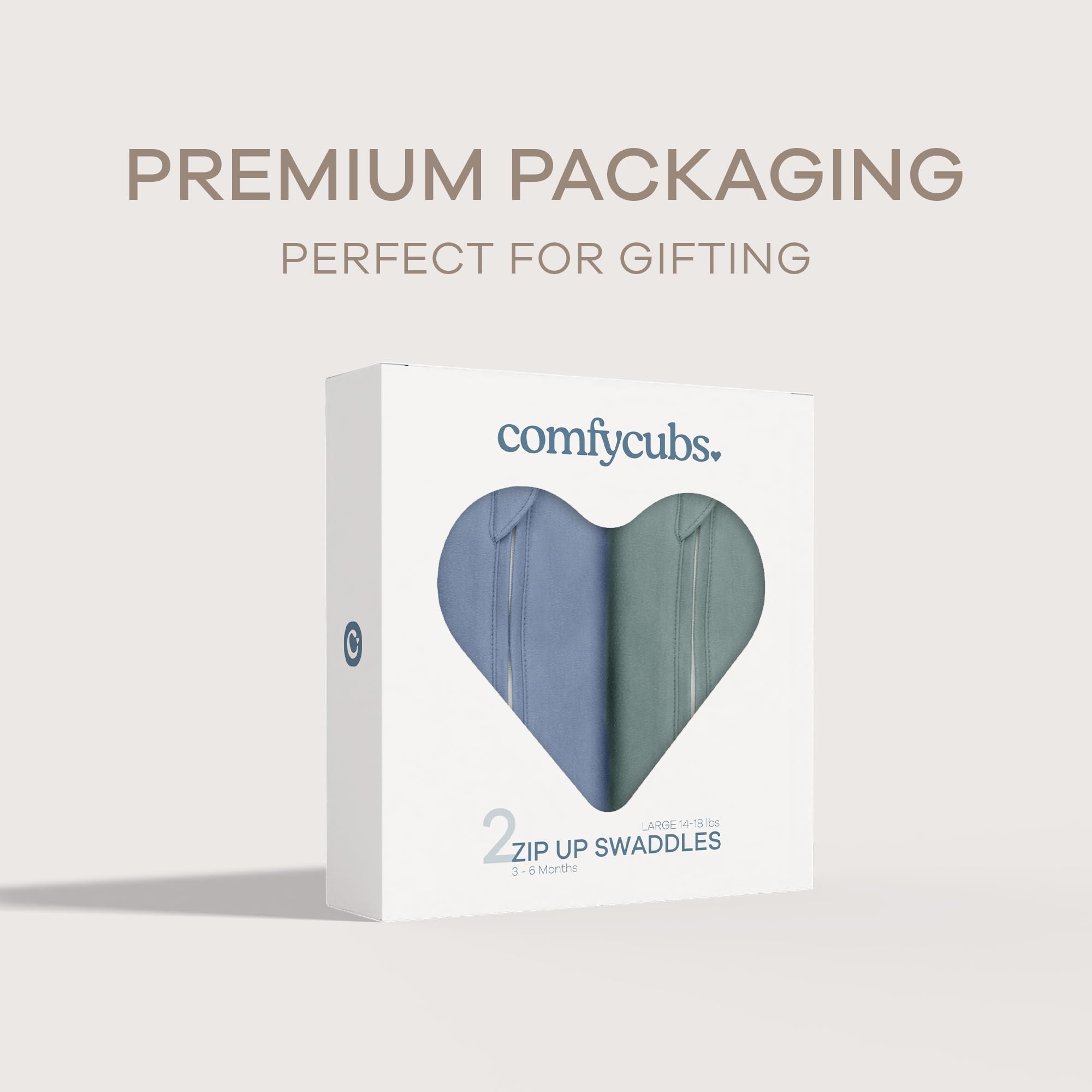 Comfy Cubs swaddle displayed in nursery setup for easy care and organization