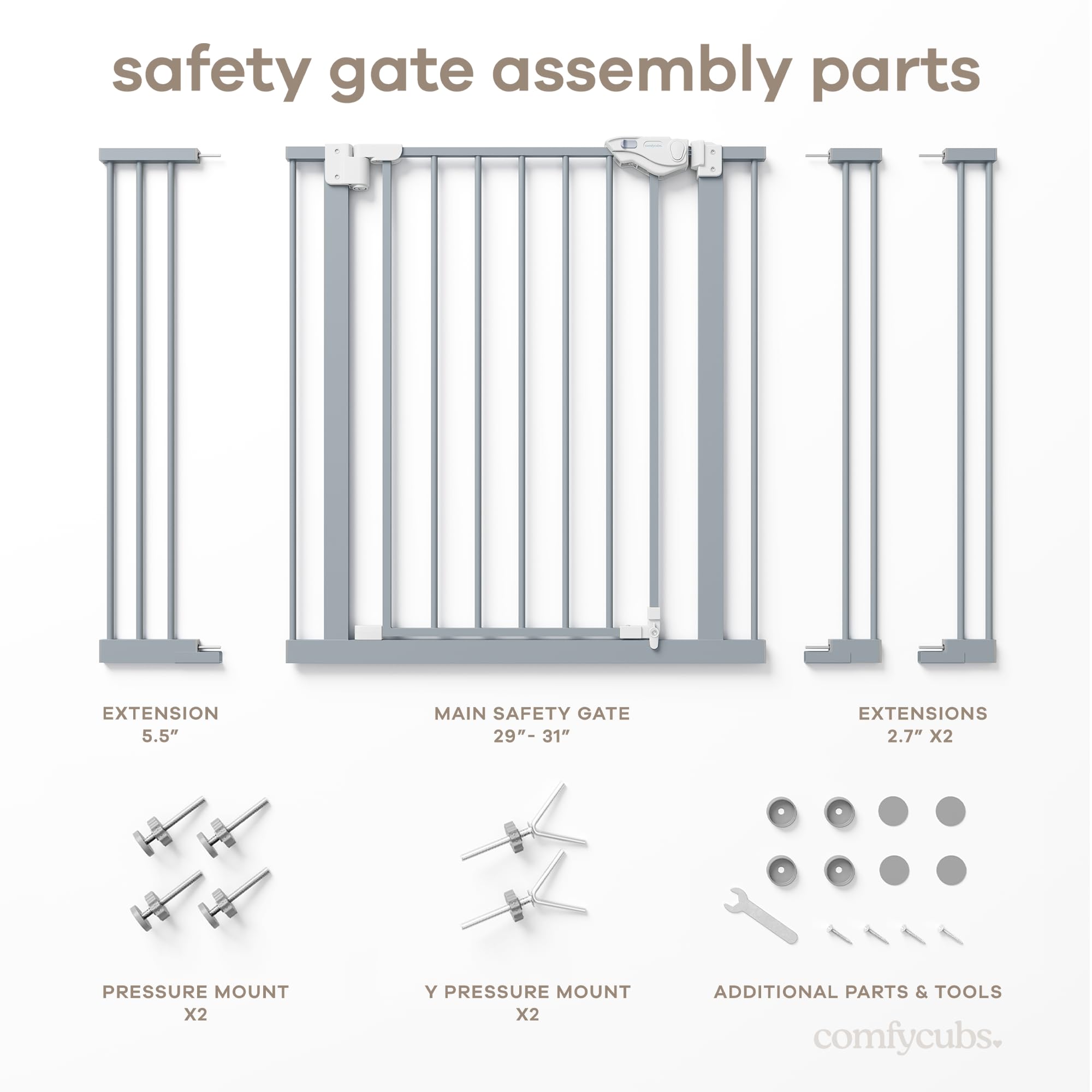 Pacific Blue color close-up on Comfy Cubs gate for stylish home safety