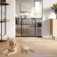 Comfy Cubs baby safety gate steel-frame – durable construction for daily family use.