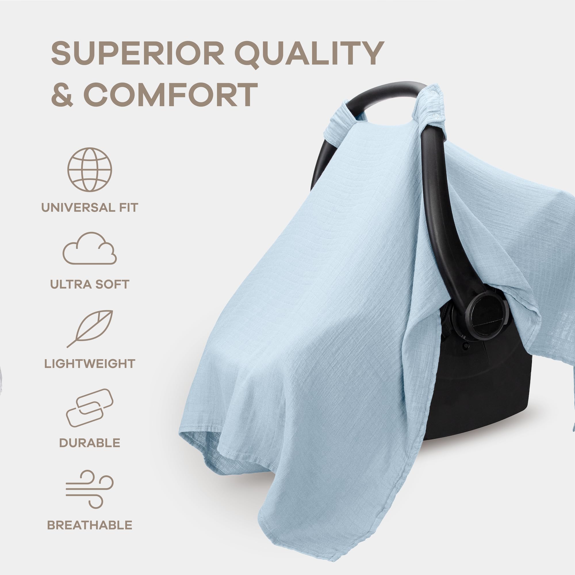 Comfy Cubs Baby Seat Cover full-coverage UV and insect shield protecting the infant during rides.