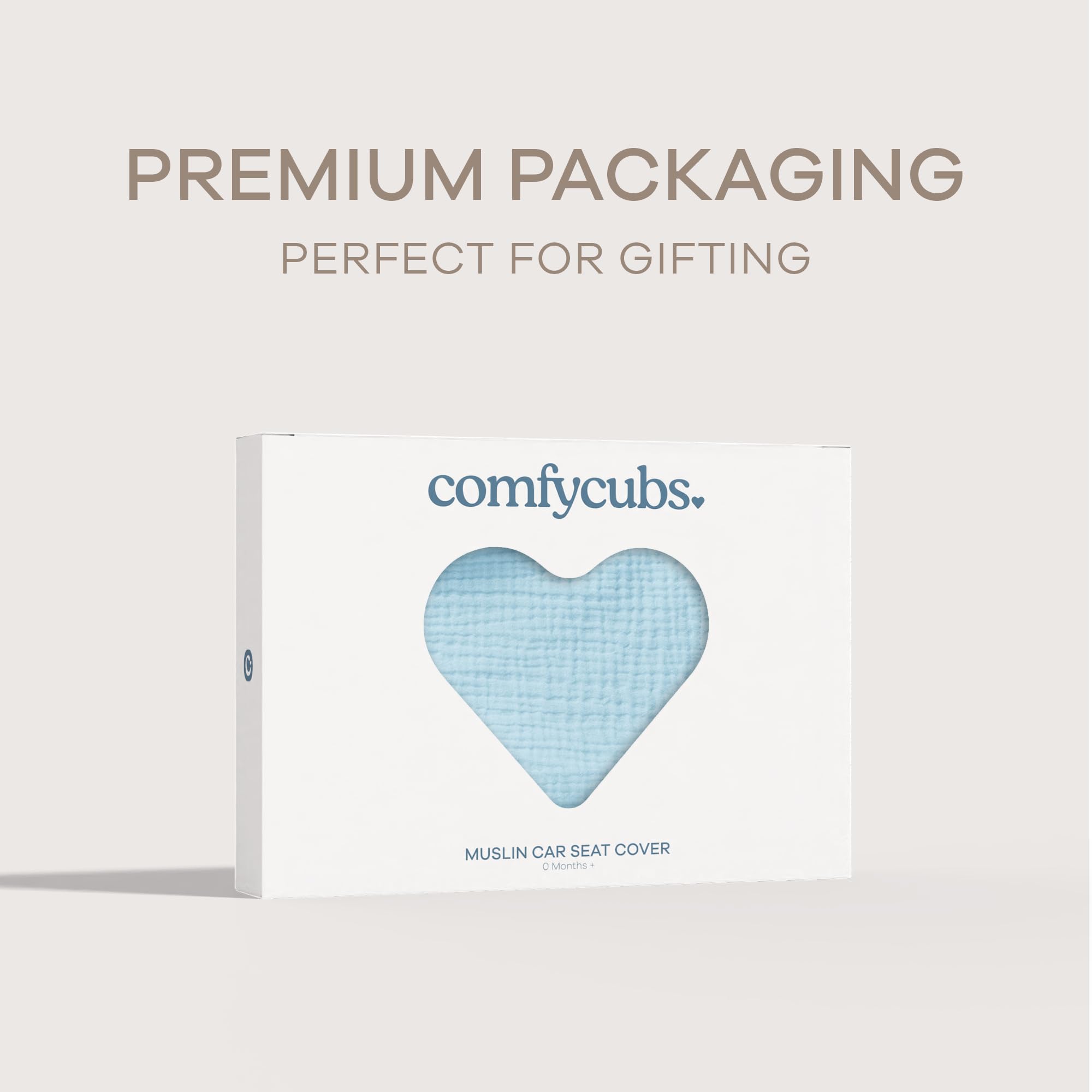 Comfy Cubs Baby Seat Cover universal fit on standard car seats with lightweight canopy.