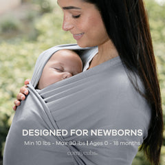 Comfy Cubs wrap carrier hands-free option for feeding and multitasking.
