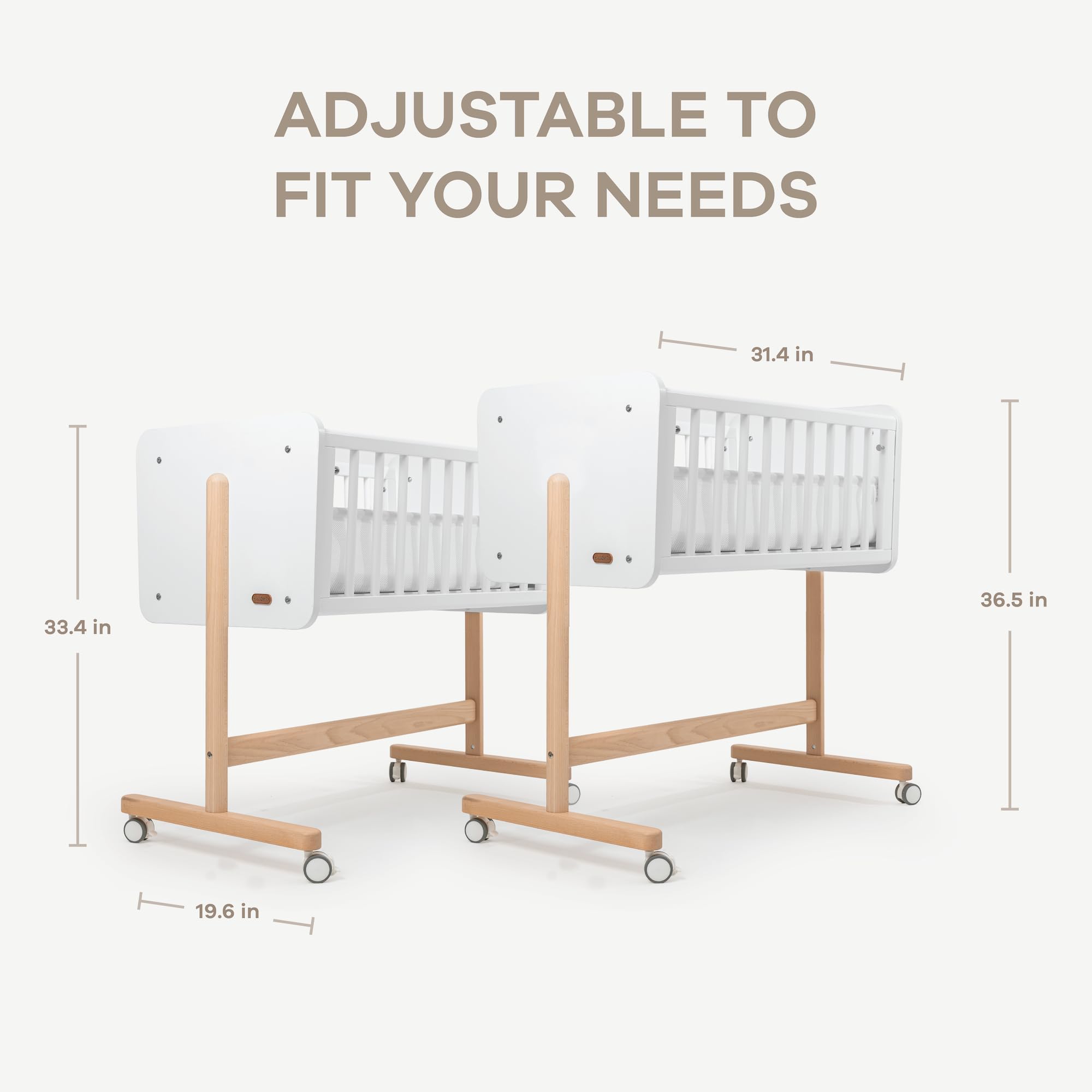 Comfy Cubs bassinet converts to a child's desk for growing needs.
