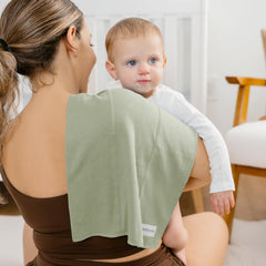 Comfy Cubs burp cloths 6-layer-absorbency showing superior spill containment for baby messes.