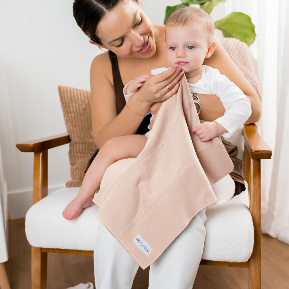 Beautiful gift-ready packaging makes Comfy Cubs burp cloths ideal baby shower gift.