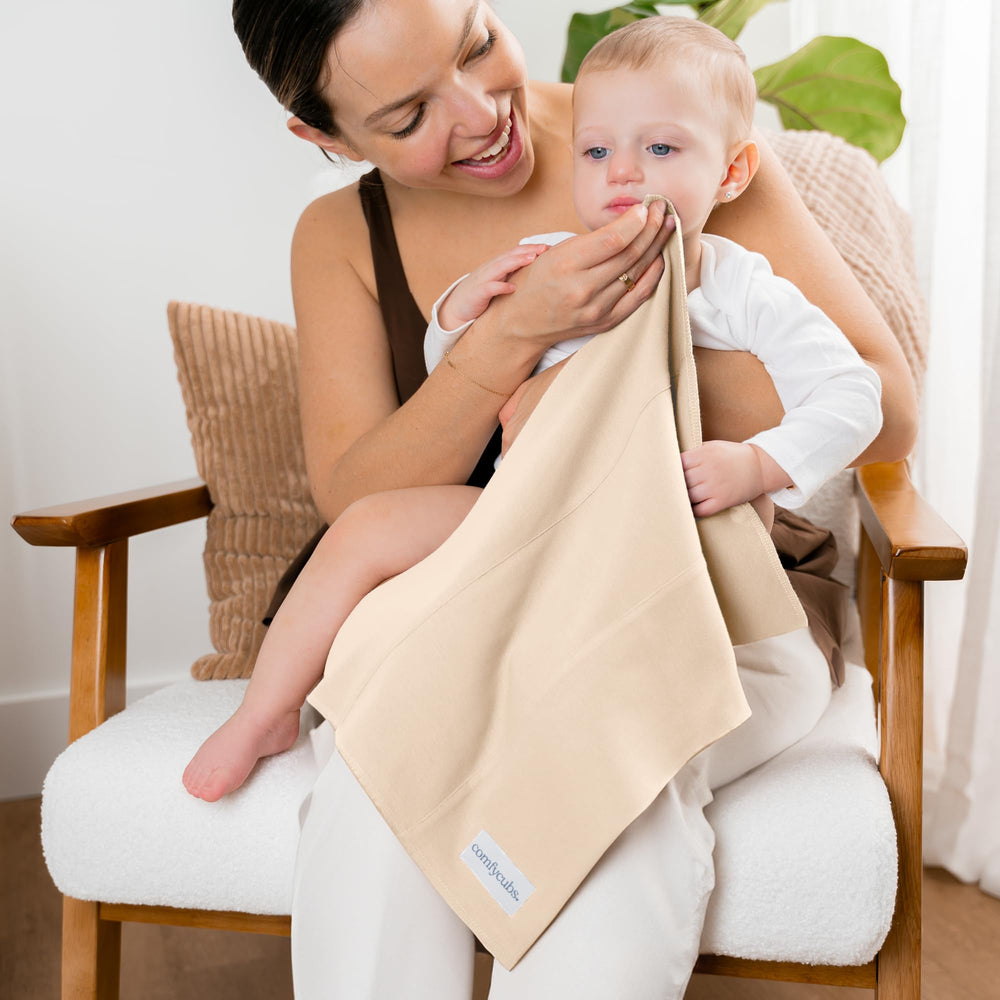 Comfy Cubs burp cloths gift-ready packaging emphasizes ready-to-gift design