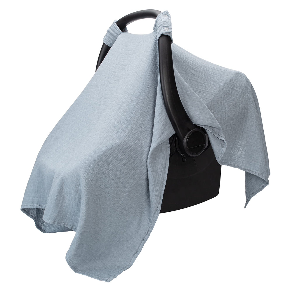 Comfy Cubs car seat cover soft texture shows breathable fabric for baby comfort