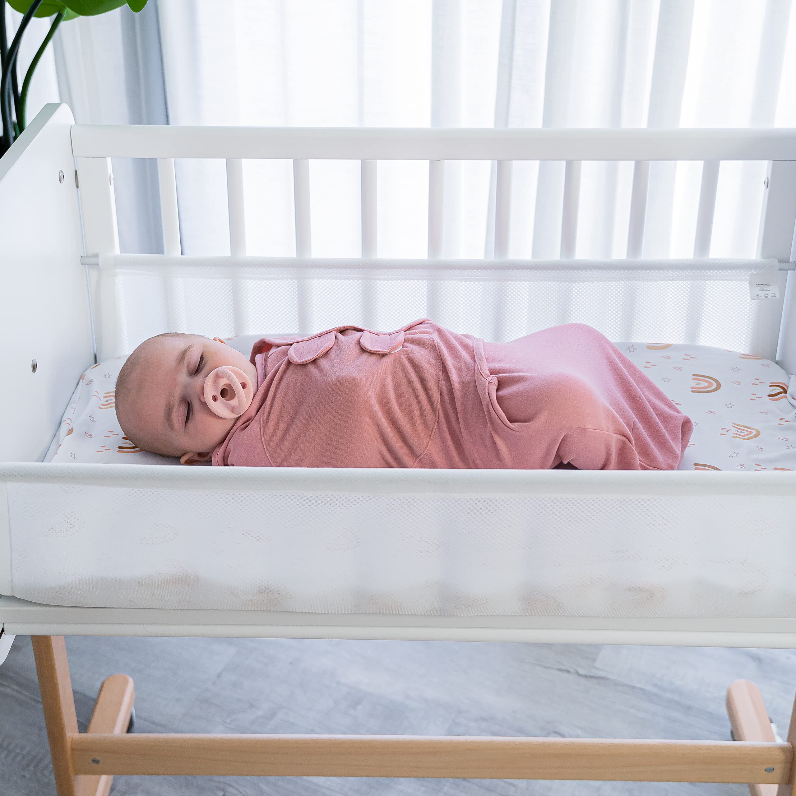 Comfy Cubs Easy Swaddle 3-pack folded colors demonstrating blush mauve mulberry for easy color coordination