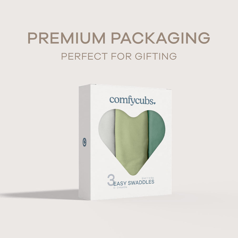 Comfy Cubs Easy Swaddle Blanket Azul features adjustable Velcro for secure, comfortable sleep