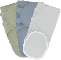 Comfy Cubs Easy Swaddle Blanket in Stone with zipper closure enabling secure, quick swaddling.