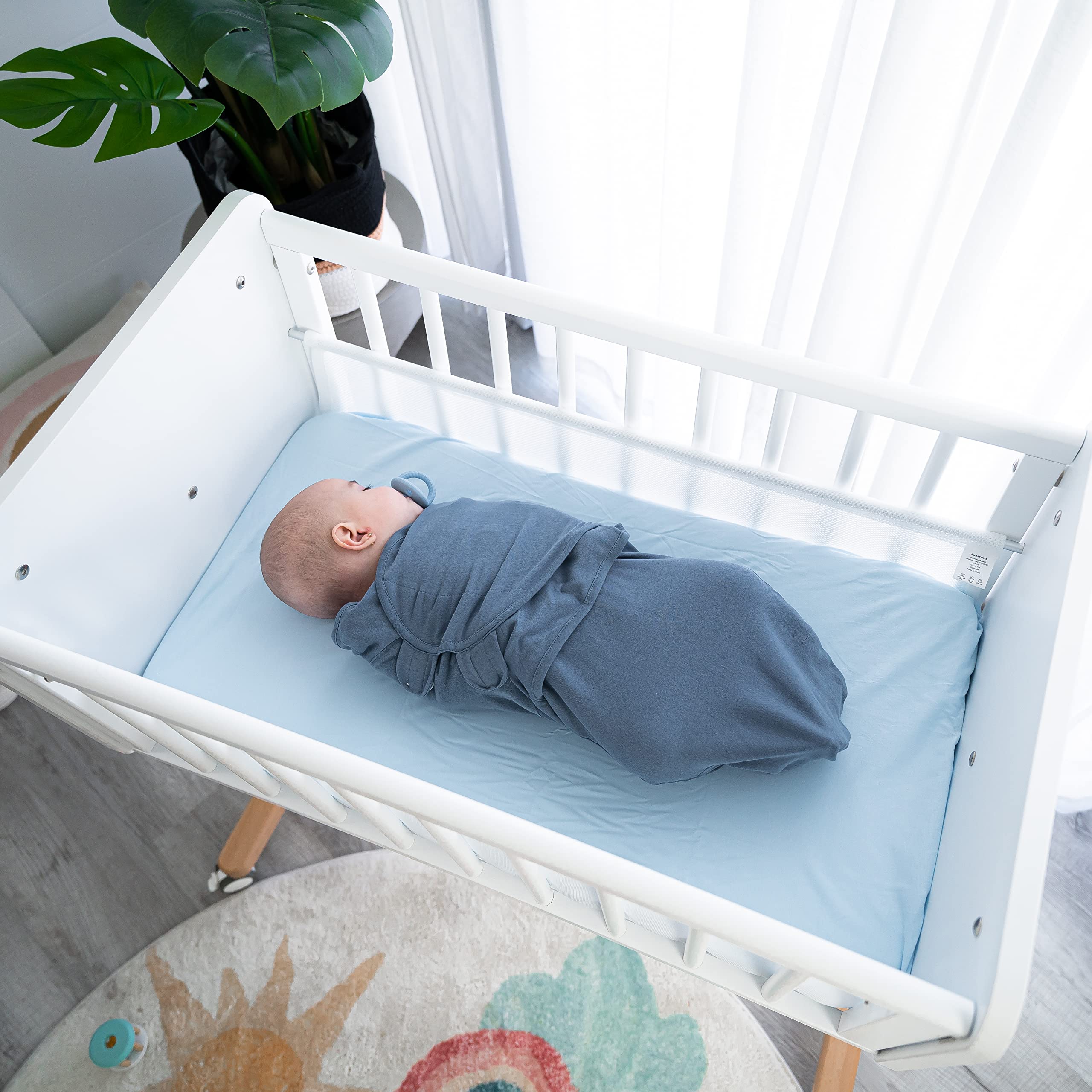 Comfy Cubs Easy Swaddle Nomadic Blue pack highlights breathable fabric for temperature regulation