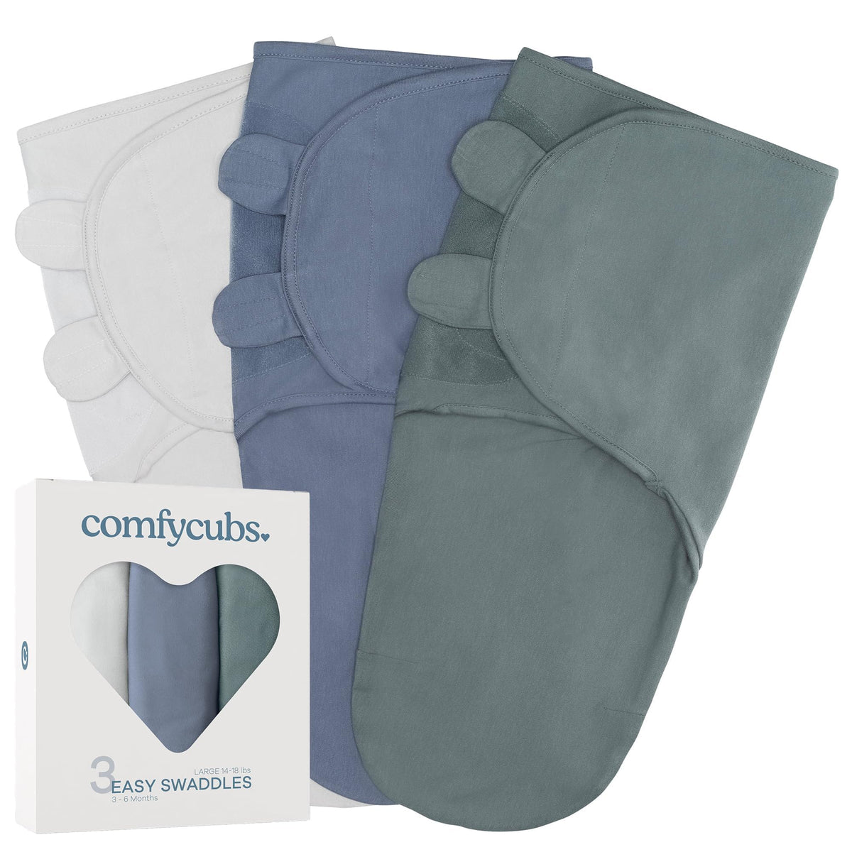 Comfy Cubs Easy Swaddle stone blanket fold offering snug warmth for newborns