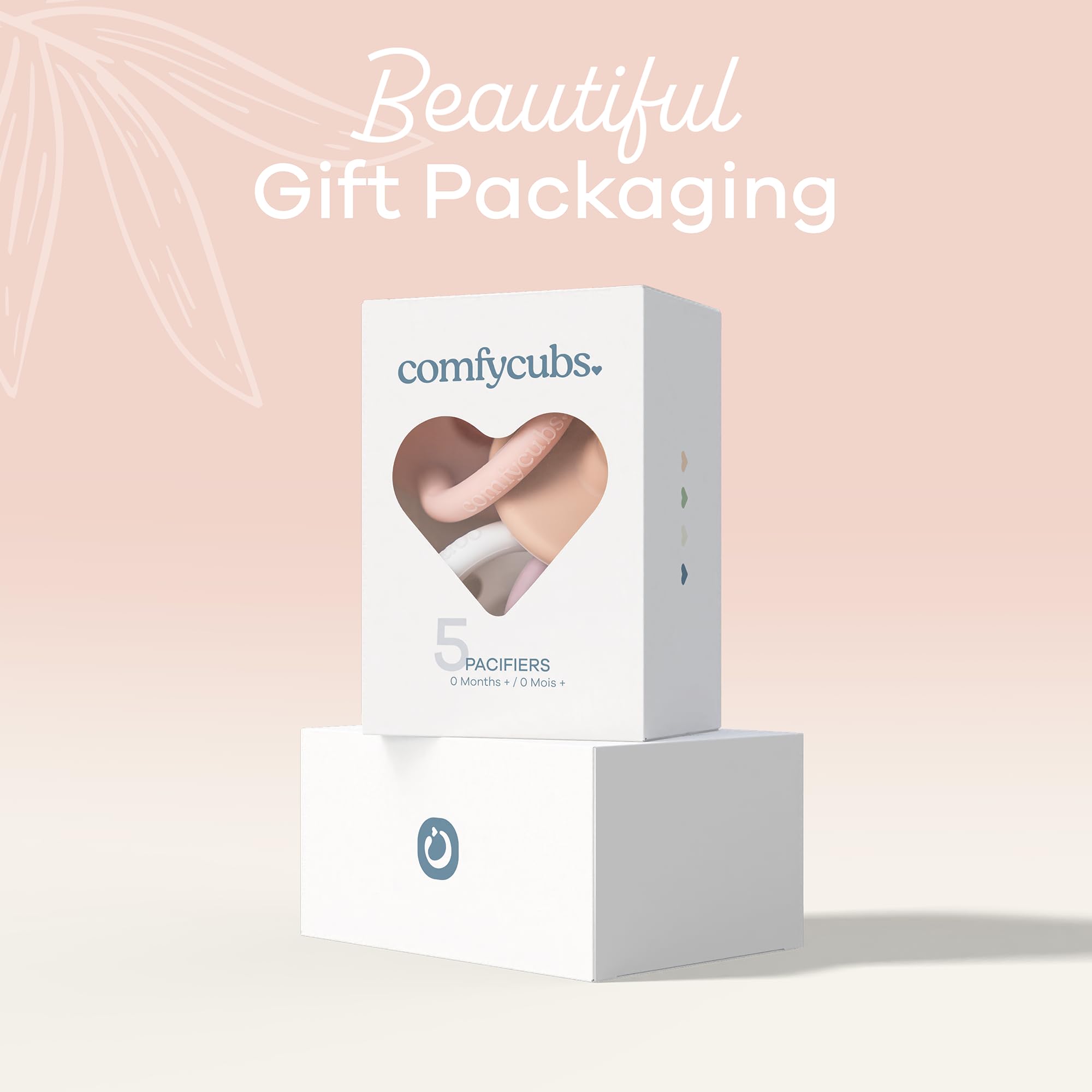Comfy Cubs pacifiers in gift-ready packaging for new parents