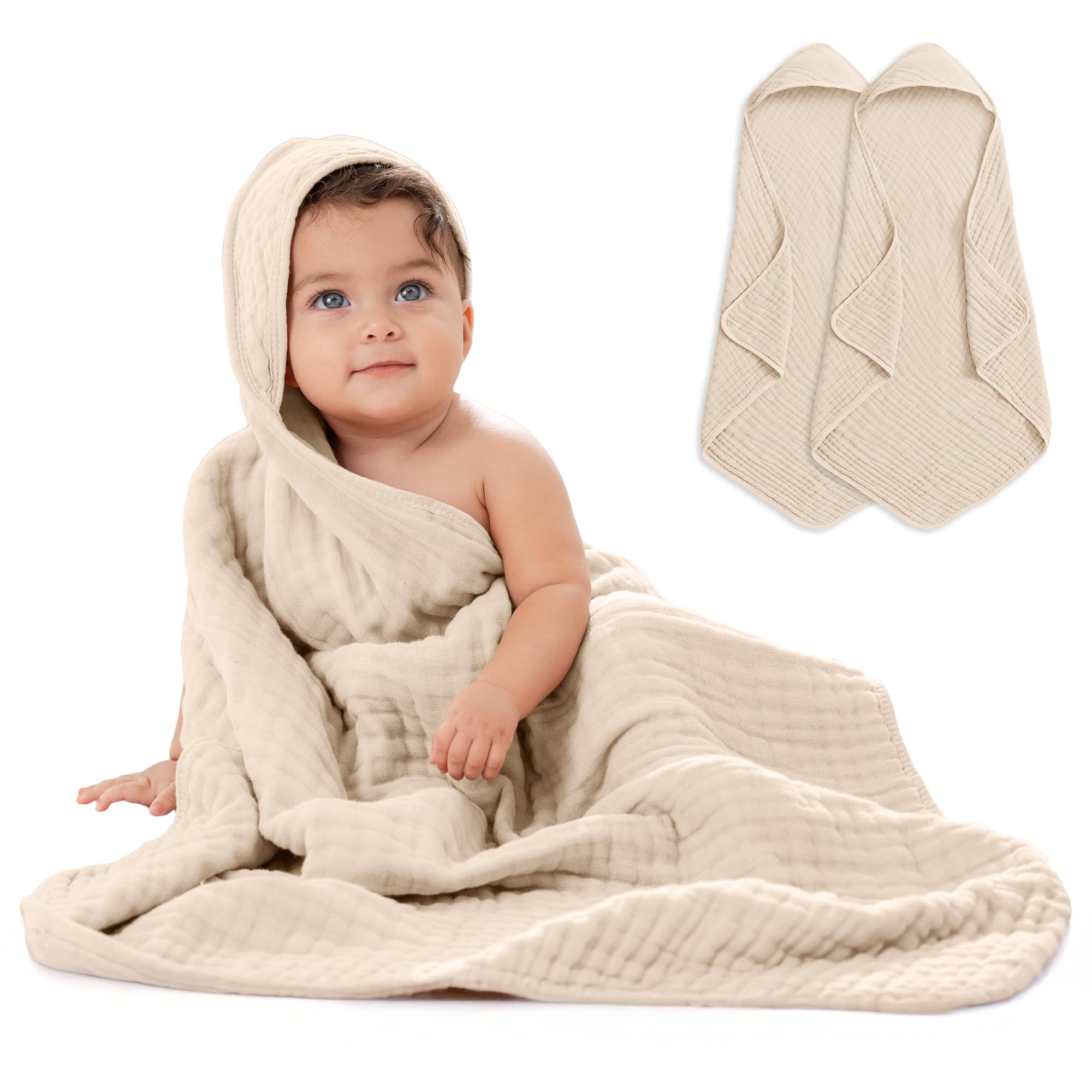 Comfy Cubs hooded towel 2-pack, soft and warm after bath.