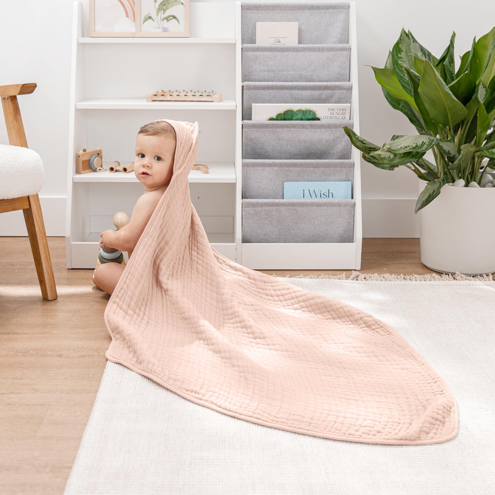 Comfy Cubs 6-layer closeup highlighting durable muslin construction for long-lasting use.